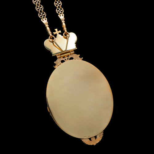 2.7.2535нпгэ-1/141п Панагия из серебра 925 пробы в позолоте  фото 3