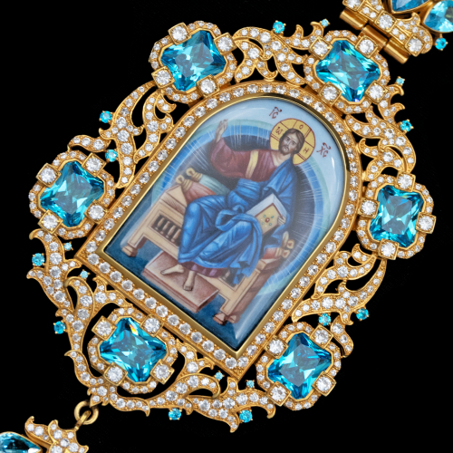 2.7.2067п-1/41п Панагия из серебра 925 пробы в позолоте  фото 4