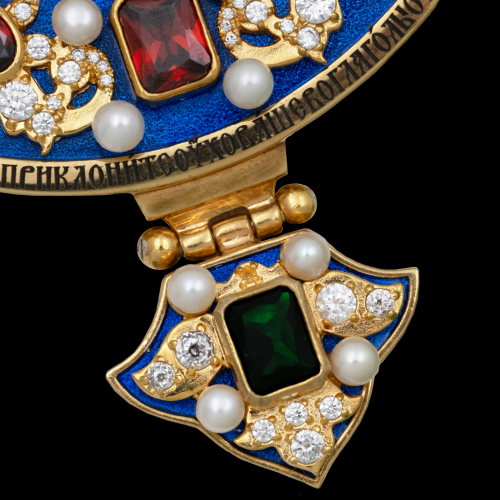 2.7.2184пэ-19/64п Панагия из серебра 925 пробы в позолоте фото 3