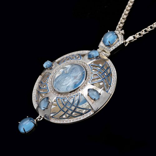 2.7.2026-17/1 Панагия серебряная 925 пробы  фото 6