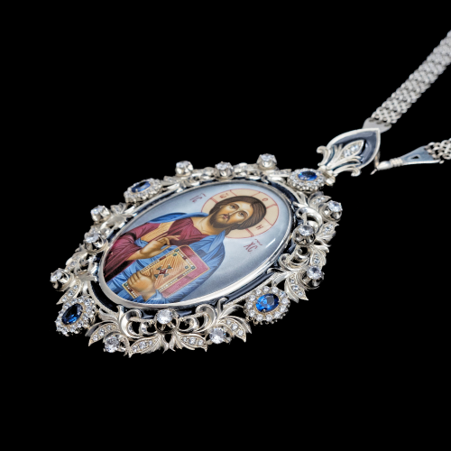 2.7.2524э-1/143 Панагия из серебра 925 пробы  фото 6